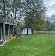 Manicured green lawn